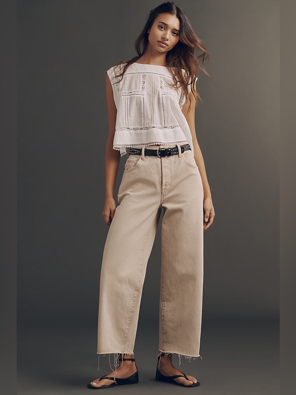 🆕 PISTOLA Tate High-Rise Crop Tapered Jeans-Dune NWT SZ 26